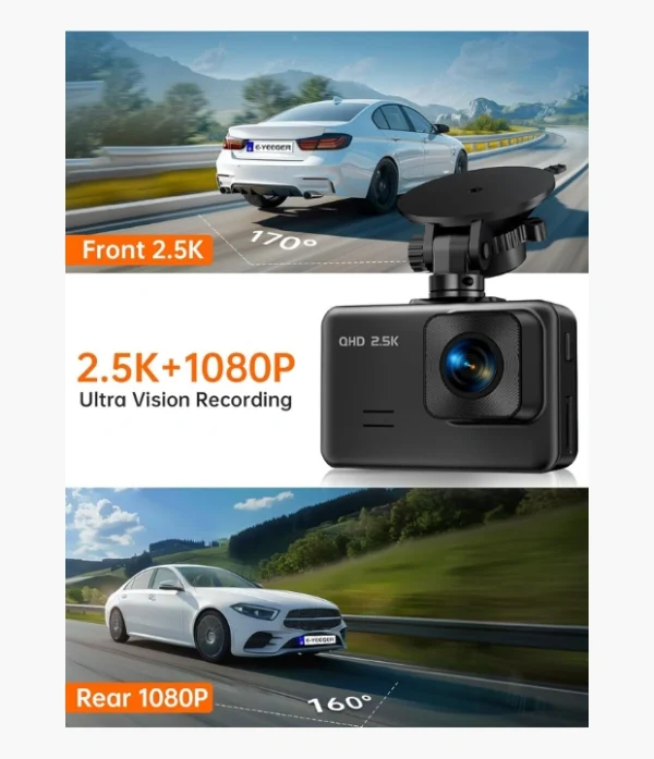 S50 2.5K Front & Rear Dash Cam with 1080P Rear Camera