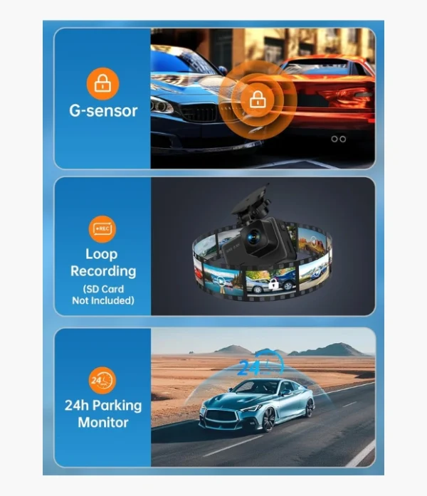 S50 2.5K Front & Rear Dash Cam with 1080P Rear Camera
